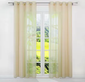 Шторы, вуаль, прозрачный декоративный шарф, однотонные, с люверсами, светло-коричневые, ШxВ 270x140 см, 1 шт. Yujiao Mao