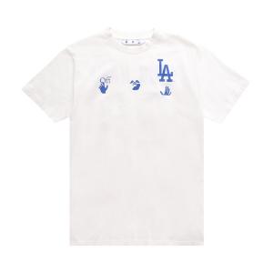 Футболка Off-White x MLB Los Angeles Dodgers кремового/синего цвета