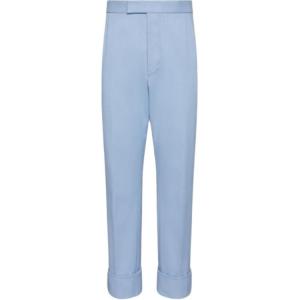 Брюки с регулируемым поясом THOM BROWNE, светло-голубой