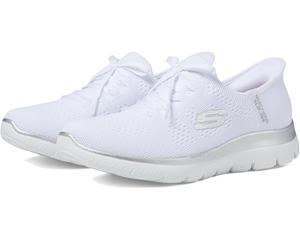 Кроссовки SKECHERS Summits Night Chic Hands Free Slip-Ins, цвет White/ Silver