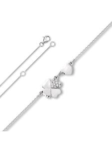 ONE ELEMENT Колье в виде клеверного листа с цирконием, изготовленное из серебра 925 пробы, диаметр 45 см