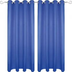 Штора на люверсах 140x245 см (ширина x длина) синего цвета, непрозрачная штора, штора на люверсах во многих вариациях Bestgoodies
