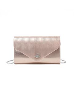 Атласный клатч с значком пчелы спереди JFY, металлик