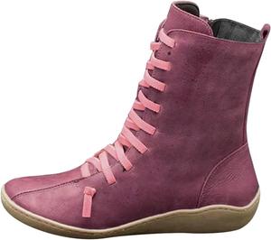 Ботильоны ZBYY для женщин с плоской подошвой, винтажной поддержкой свода стопы, шнуровкой и боковой молнией, на плоской подошве, короткие уличные ботильоны, Hot Pink