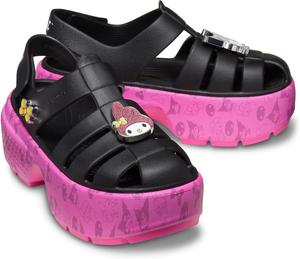 Женские сандалии Crocs Sanrio My Melody/Kuromi Stomp, черный/розовый
