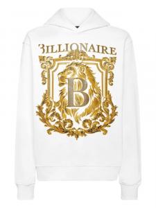 Толстовка с капюшоном и принтом Lion B Frame Billionaire, белый
