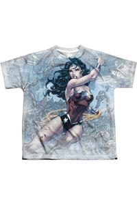 Футболка с коротким рукавом для подростков "Лига справедливости Америки: Чудо-женщина воительница" Gildan, белый