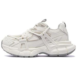 AGSDON Женские низкие кроссовки Chunky, белые, серые/бежевые