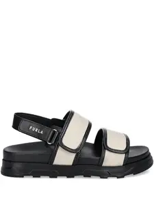 Сандалии из парусины с кожаными ремешками Furla, черный