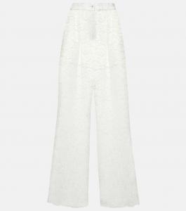 Широкие брюки из кружева с высокой посадкой Dolce&Gabbana, белый