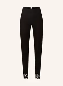 Леггинсы lounge из серии wool love из шерсти мериноса с шелком  Mey, черный