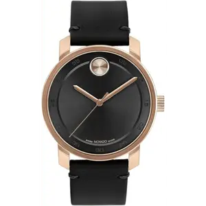 Movado Bold Access черный циферблат кожаный ремешок мужские часы 3600945