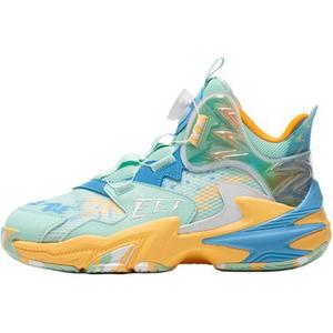 QIAODAN Скользоустойчивые амортизирующие и дышащие низкие детские баскетбольные кроссовки green blue