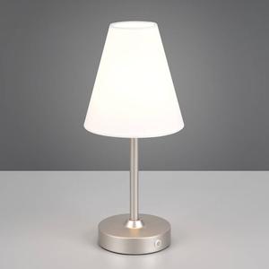 Светодиодная настольная лампа Reality Leuchten Kenny, смешанная ткань / железо - 1-светильник - белый / серебристый