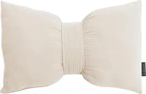 Подушка - 45 x 30 см - Цвет слоновой кости - Хлопок - Муслиновый вид - Бант Magma - Heimtex