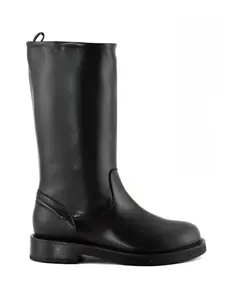 Черные кожаные ботинки с петлей для удобного надевания. Julie Dee, черный