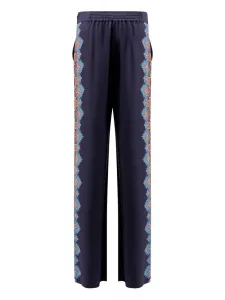 Брюки с принтом пейсли и боковыми вставками ETRO, синий