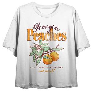 Футболка с графикой Georgia Peaches из юниорской команды «Жизнь создана для того, чтобы ею наслаждались», белый
