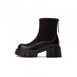 DAPHNE Коричнево-черные женские ботильоны, цвет Black