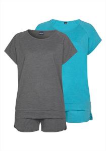 ARIZONA Короткий пижамный комплект в неоново-синем и темно-сером цветах