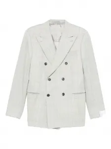 Двубортный костюм в клетку Norma Caruso, серый