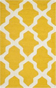 Ковер-дорожка SAFAVIEH, 77 x 244 см, Cambridge Collection, Gold & Ivory, ручной работы, шерстяной, узор Trellis, идеален для помещений с высокой проходимостью в гостиной, спальне (CAM121Q)