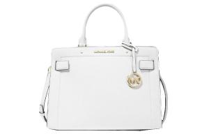 Rayne Кожаная Плечевая Сумка Через Плечо Среднего Размера Женская Белая MICHAEL KORS