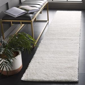 Ковер-дорожка SAFAVIEH, 61 x 275 см, Tahoe Shag Collection - , Ivory & Taupe, современный дизайн, плюшевый толщиной , идеально подходит для помещений с высокой проходимостью в гостиной, спальне, столовой (THO653E-29)