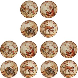 Certified International Pine Forest обеденные тарелки 26,5 см, набор 4 шт, мультиколор (упаковка 3)