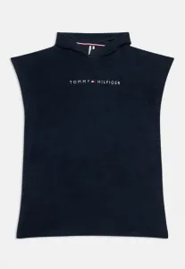 Халат-Пончо из махровой ткани с оригинальным логотипом Tommy Hilfiger, Dark Night Navy
