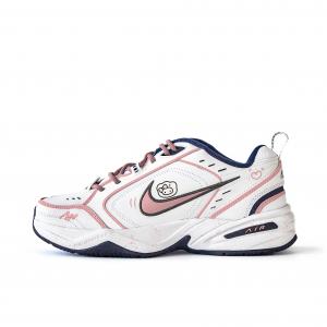 Nike Низкие кроссовки Air Monarch 4 с защитой от скольжения, износостойкие, унисекс, белые, розовые