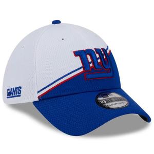 Мужская кепка New Era White/Royal New York Giants 2023 Sideline 39THIRTY Flex Hat
