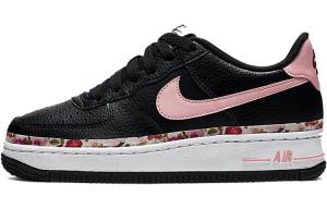 Кроссовки Nike Air Force 1 Low Vintage с цветочным принтом, черный и розовый оттенок (GS)
