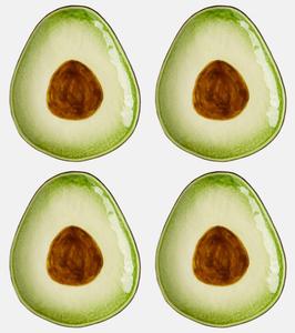 Набор керамических десертных тарелок "тропические фрукты авокадо" 4 шт Bordallo Pinheiro, Multicolor