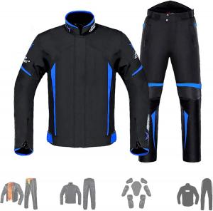 Мотоциклетный комплект куртка и брюки мужские для езды и гонок waterproof breathable с съемной хлопковой подкладкой WHYUNM26, Blue