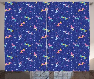 Шторы ABAKUHAUS Party Rustic, цифровая иллюстрация, универсальные ленточные шторы для гостиной с петлями и крючками, 280 x 225 см, темно-лавандовый и разноцветный Abakuhaus