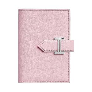 HERMES Кардхолдер из козьей кожи Bearn Mysore розовый женский