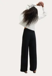 Брюки с широкими штанинами и эластичным поясом Marks & Spencer, Black