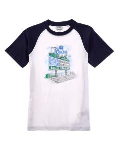 Футболка-реглан с кольцевым воротничком Scotch & Soda, белый