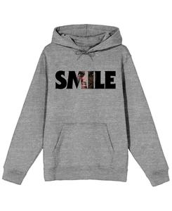 Толстовка с длинными рукавами и капюшоном, размер XL, спортивная, с надписью "Text With Hidden Face" (текст, скрытое лицо) Smile, Gray