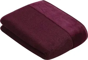 Полотенце Vossen "Pure", (1 шт.), хлопок & VEGAN, с элегантной велюровой каймой 67х140 см (1 шт.), цвет berry