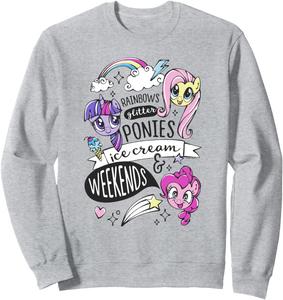 Толстовка с радужными блестками «Мой маленький пони: Дружба - это волшебство» My Little Pony, серый