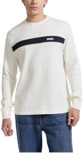 Толстовка GUESS с длинным рукавом и рубчиками, Pristine White