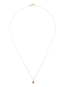 Ожерелье из 18-каратного желтого золота с гранатом в форме сердца Wouters & Hendrix Gold, золотой