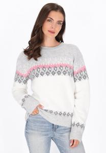 Джемпер usha Jumper, White Multicolor/Grey