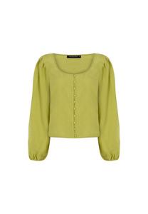 Блузка с длинными рукавами амара в классическом дизайне Freshlions, зеленый