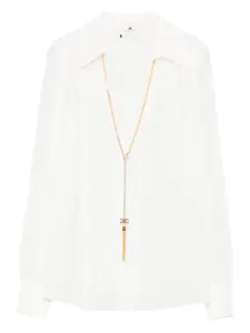 Рубашка с цепочным декором Elisabetta Franchi, белый