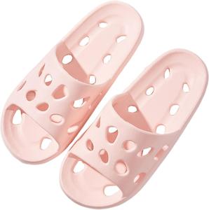 Женские слипоны-сабо для сада с отверстиями для воды, уличные и домашние шлепанцы для душа, удобная легкая обувь Generic, Pink