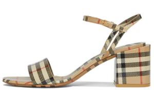 Босоножки кожаные Burberry женские, черный / коричневый