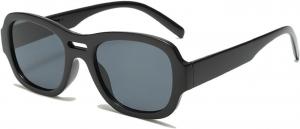 Квадратные солнцезащитные очки для женщин, роскошная металлическая оправа, винтажные солнцезащитные очки в стиле Y2K с защитой от УФ-излучения UV400, артикул 23041 Melrose, Black